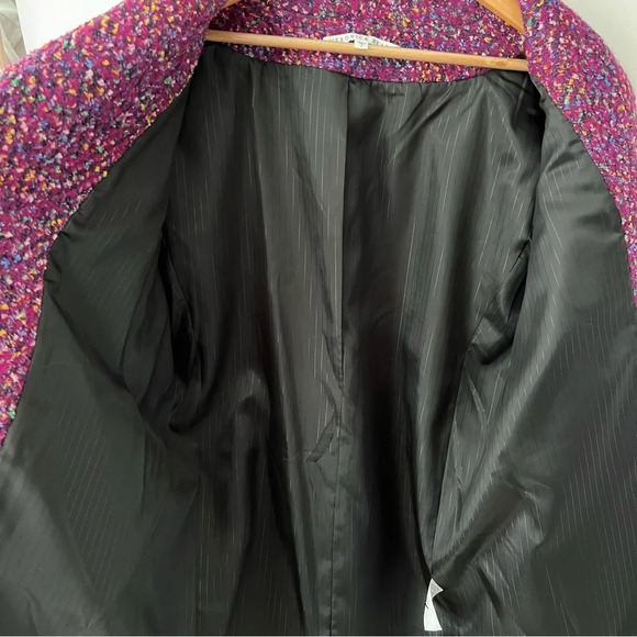 VERONICA BEARD | Crispin Multi Purple Magenta Tweed Oversized Coat Size 8 - Picture 16 of 17